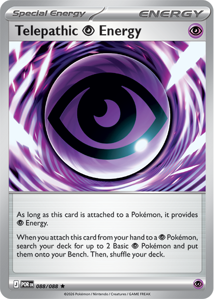 Carta de Energía Psíquica Telepática - Energía Especial JCC Pokémon Orden Perfecto