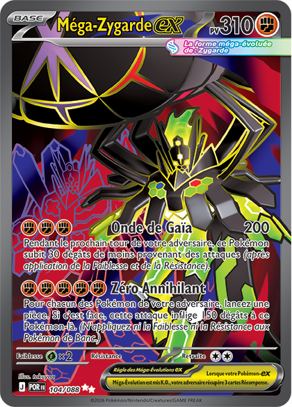 Carte Pokémon Méga-Zygarde ex - Illustration par takuyoa - Extension Équilibre Parfait 2026
