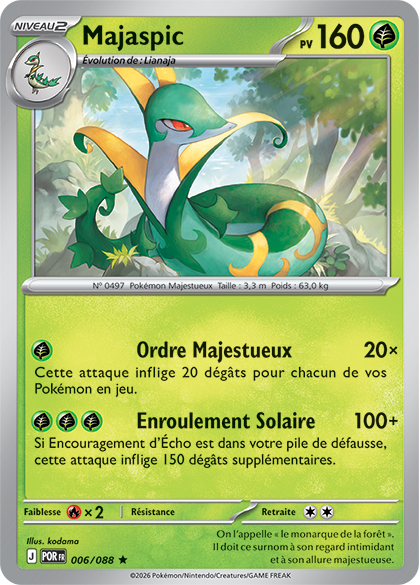 Carte Pokémon Majaspic - Illustration par kodama - Combo Spirale Solaire Équilibre Parfait