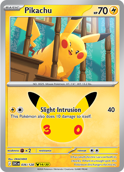 Carte Pikachu 1 30e