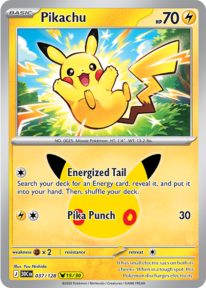 Carte Pikachu 2 30e
